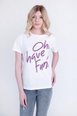Женская футболка с надписью «Oh, HAVE a FUN!»