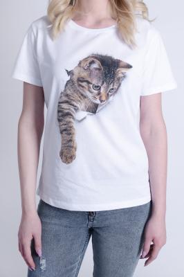 Женская футболка с принтом 3D «КОТЁНОК»
