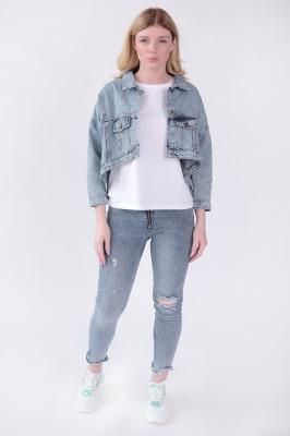 Женская джинсовая куртка ultra oversize  с длинной спинкой