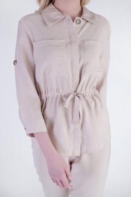 Женская удлиненная блуза-рубашка в стиле френч