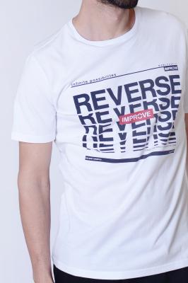 Мужская футболка с надписью “reverse… improve”