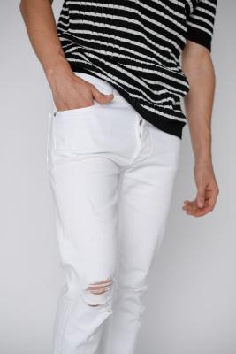 Мужские джинсы скинни slim fit белого цвета