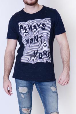 Мужская футболка с 3d принтом «always want more» темно-синий
