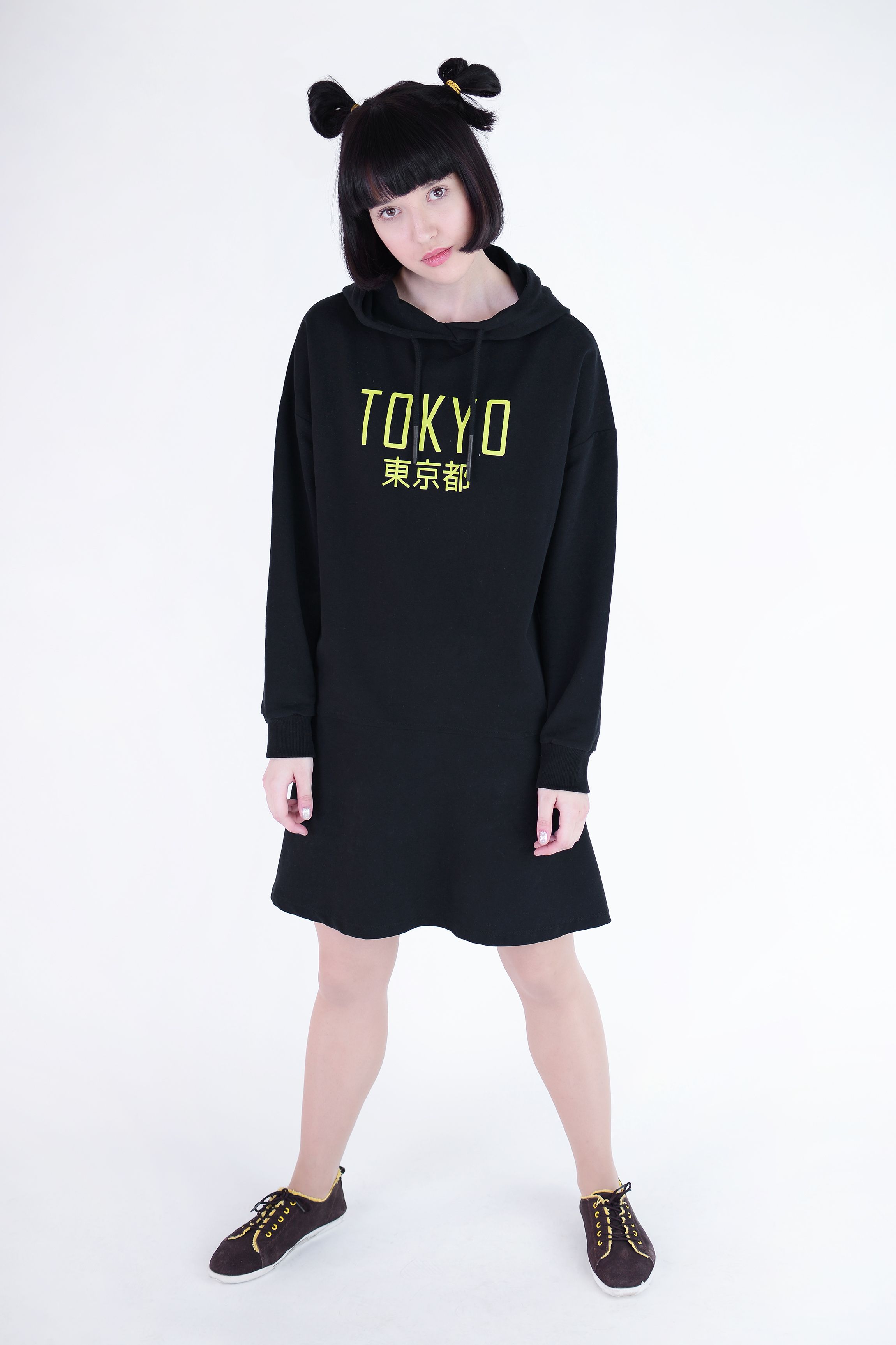 Женское спортивное платье-трапеция «TOKYO» с капюшоном