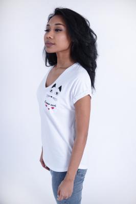 Женская футболка с принтом «КОТЁНОК» в кармашке