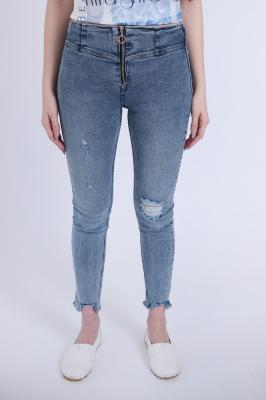 Женские облегающие джинсы из «варёного» денима