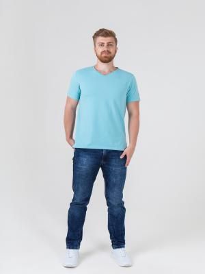 Мужская футболка моноколор с V-образным вырезом